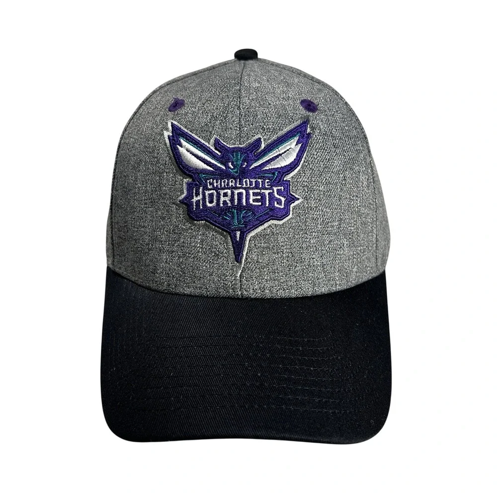 NBA Charlotte Hornets‎ Snapback Hat Gray Black Purple Adjustable Basketball Cap